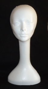 19"H #6204XMM-ROSE Polly Products Long Neck Mannequin Head-ROSE METALLIC Glitter 