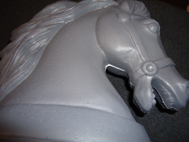 Closeup of COLOR-COATED CAROUSEL Horse head BY POLLY PRODUCTS COMPANY
