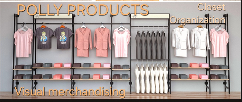 Polly Products expandable display Visual Merchandising and Closet Storage/Organization Systems