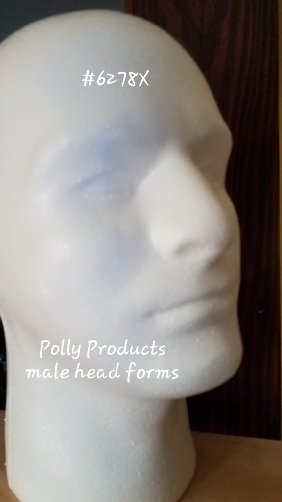 #6278X 12"H MALE HEAD FORM BY POLLY PRODUCTS COMPANY