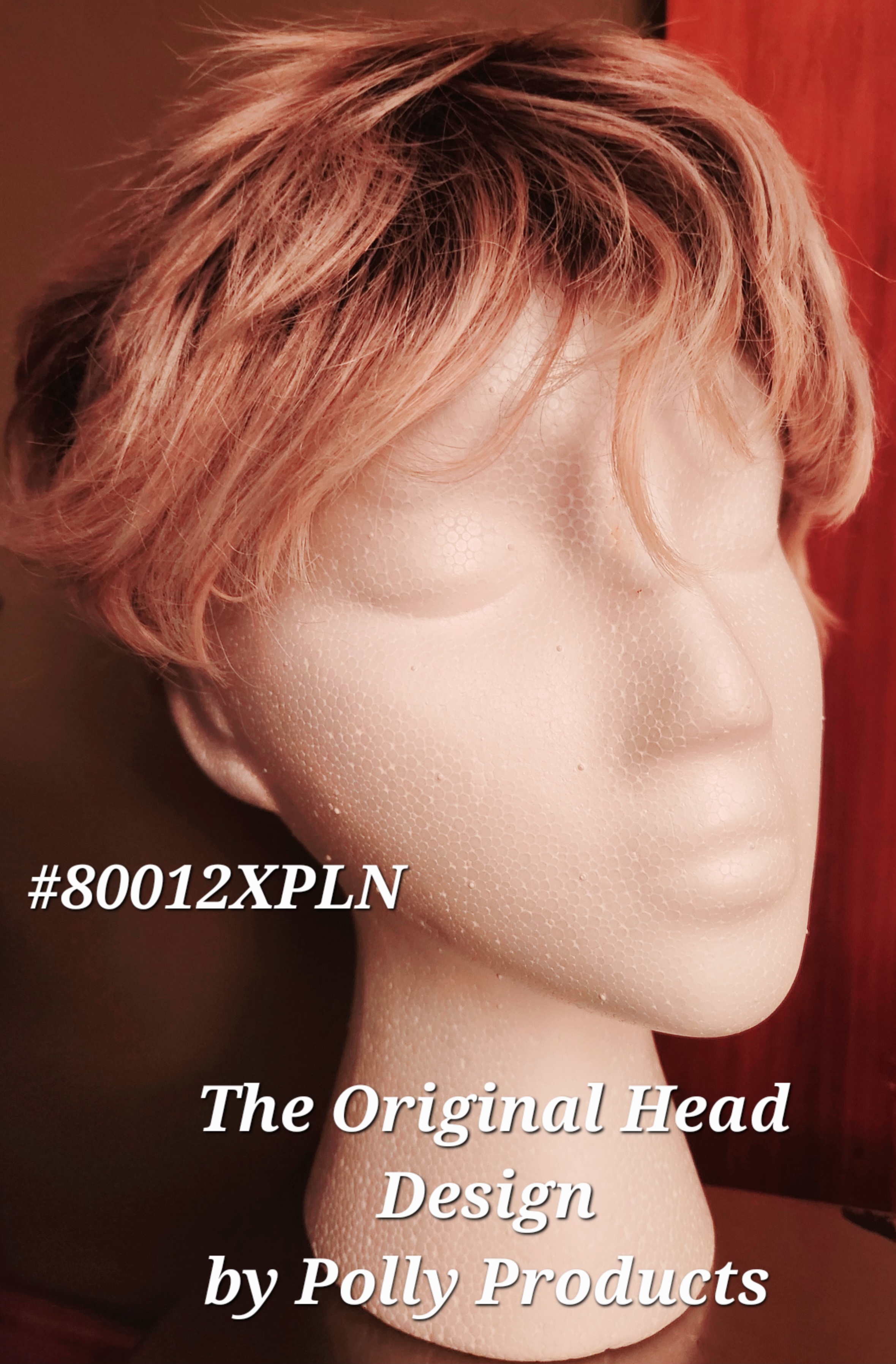 #80012XPLN POLLY PRODUCTS ORIGINAL DESIGN Female Head form. 11"H, WITH EARS.