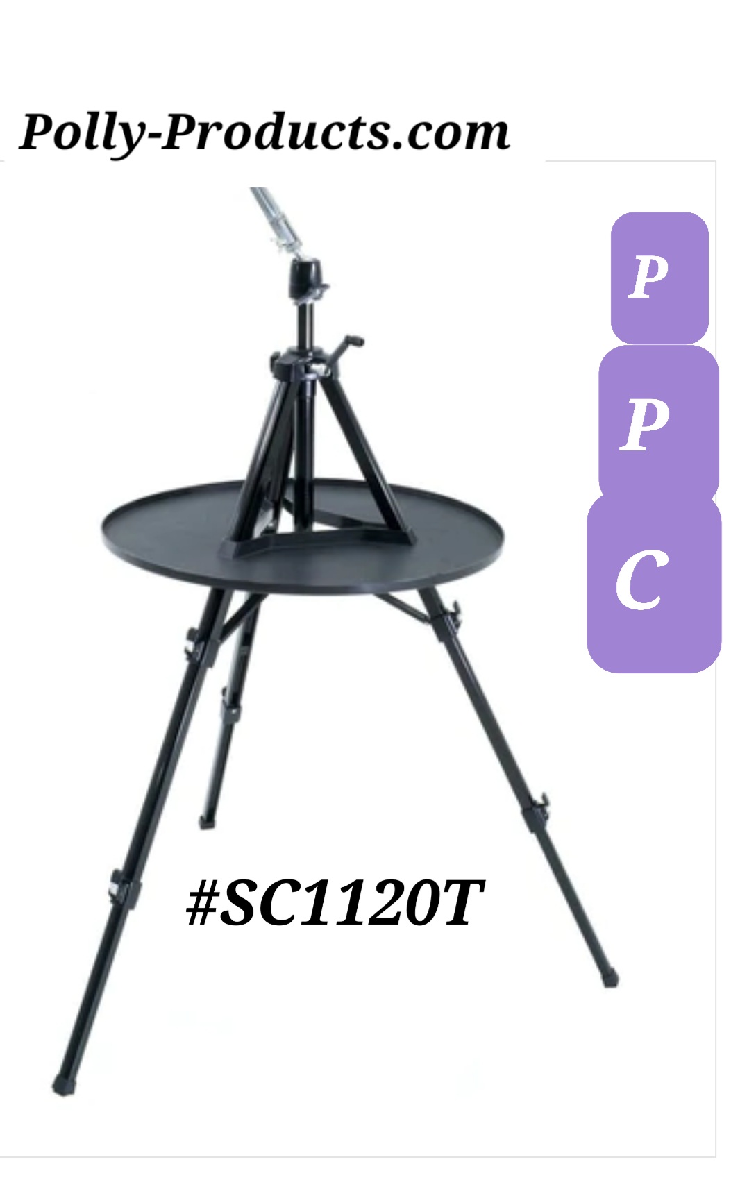 #SC1120T ADJUSTABLE HEIGHT DISPLAY STANDVWITH TRAY FROM POLLY PRODUCTS COMPANY 