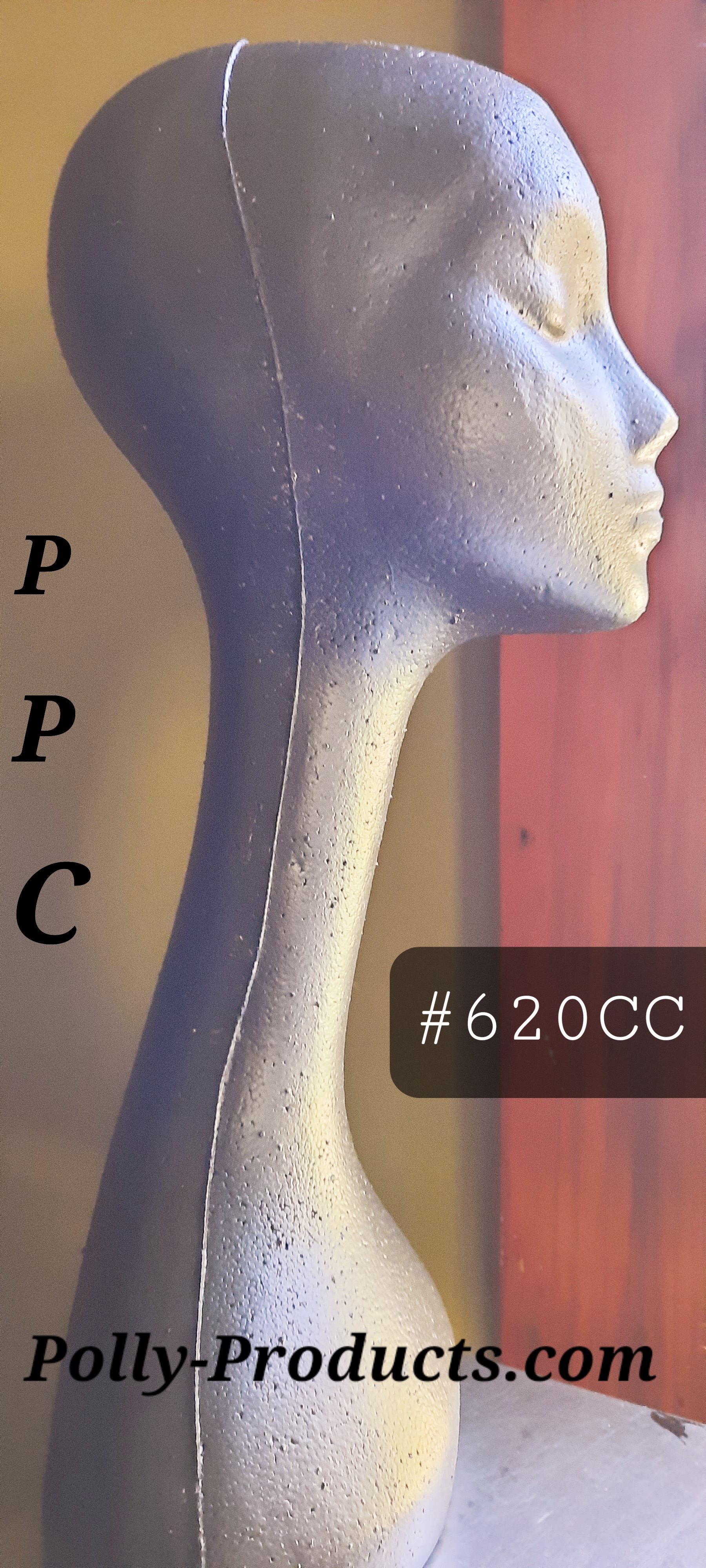 POLLY PRODUCTS LONG NECK MANNEQUIN HEADS #620CC 19"H COLOR-COATED BLACK AND MANY MORE COLOR OPTIONS