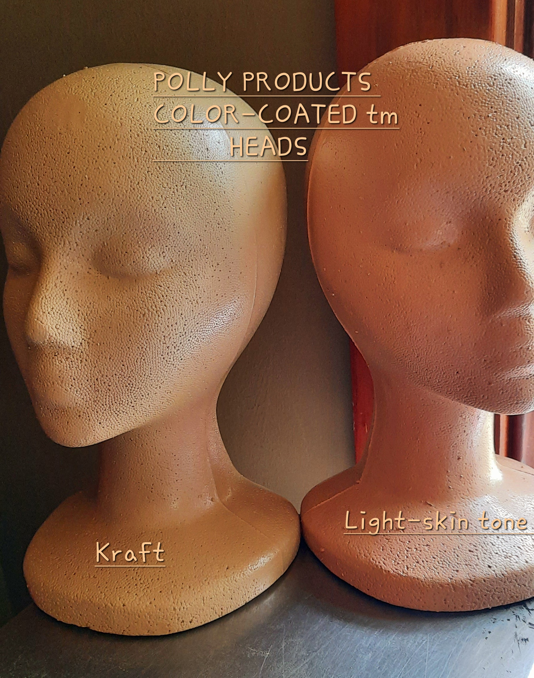 COLOR-COATED tm HEAD FORMS. #800WHCCC WIDE BASE 12"H FEMALE HEAD FORMS. MULTIPLE COLOR OPTIONS. MADE IN THE USA QUALITY.