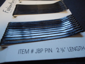 #JBPPINBK JUMBO BOBBY/ROLLER PINS- 2.75" BLACK- 40 PINS PER CARD