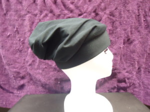 #CHAT CHEF'S STYLE HAT- COTTON JERSEY BLACK