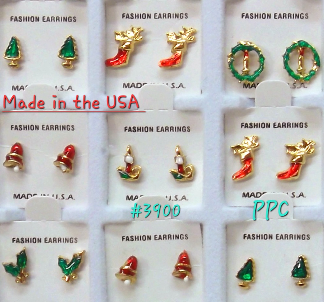 3900 MINI EARRINGS PPC. MADE IN THE USA QUALITY.