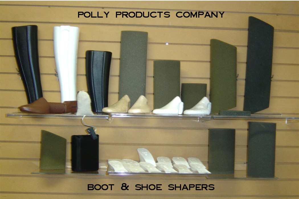 POLLY PRODUCTS COMPANY TRU-SHAPE tm BOOT FORMS-ACCESSORIES-DISPLAYS-SOCKS-SUPPLIES