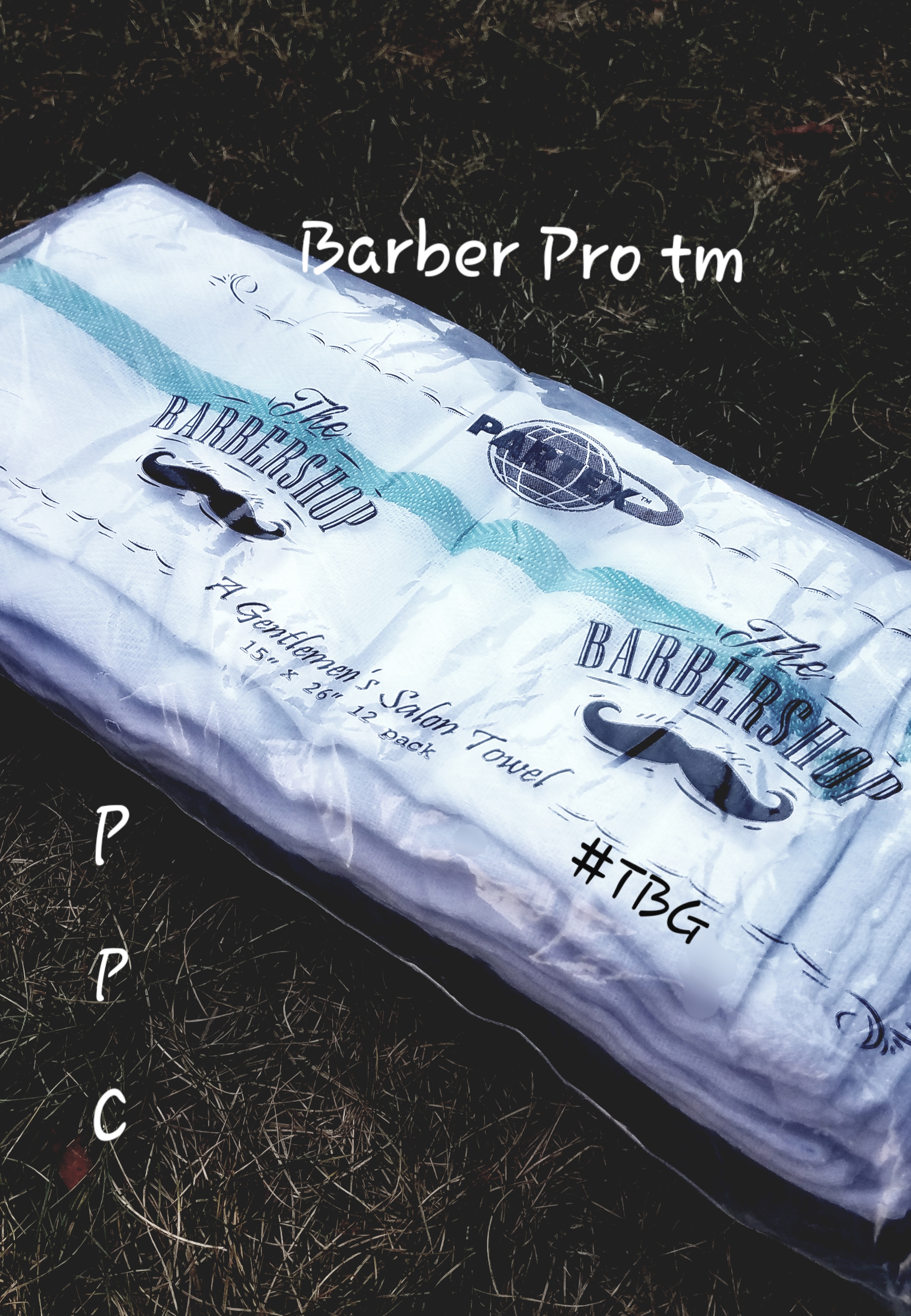 POLLY PRODUCTS / BARBER PRO TM GREEN STRIPED TOWELS #TBG
