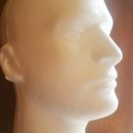 #6258X  12"H MALE MANNEQUIN HEAD FORM BY POLLY PRODUCTS