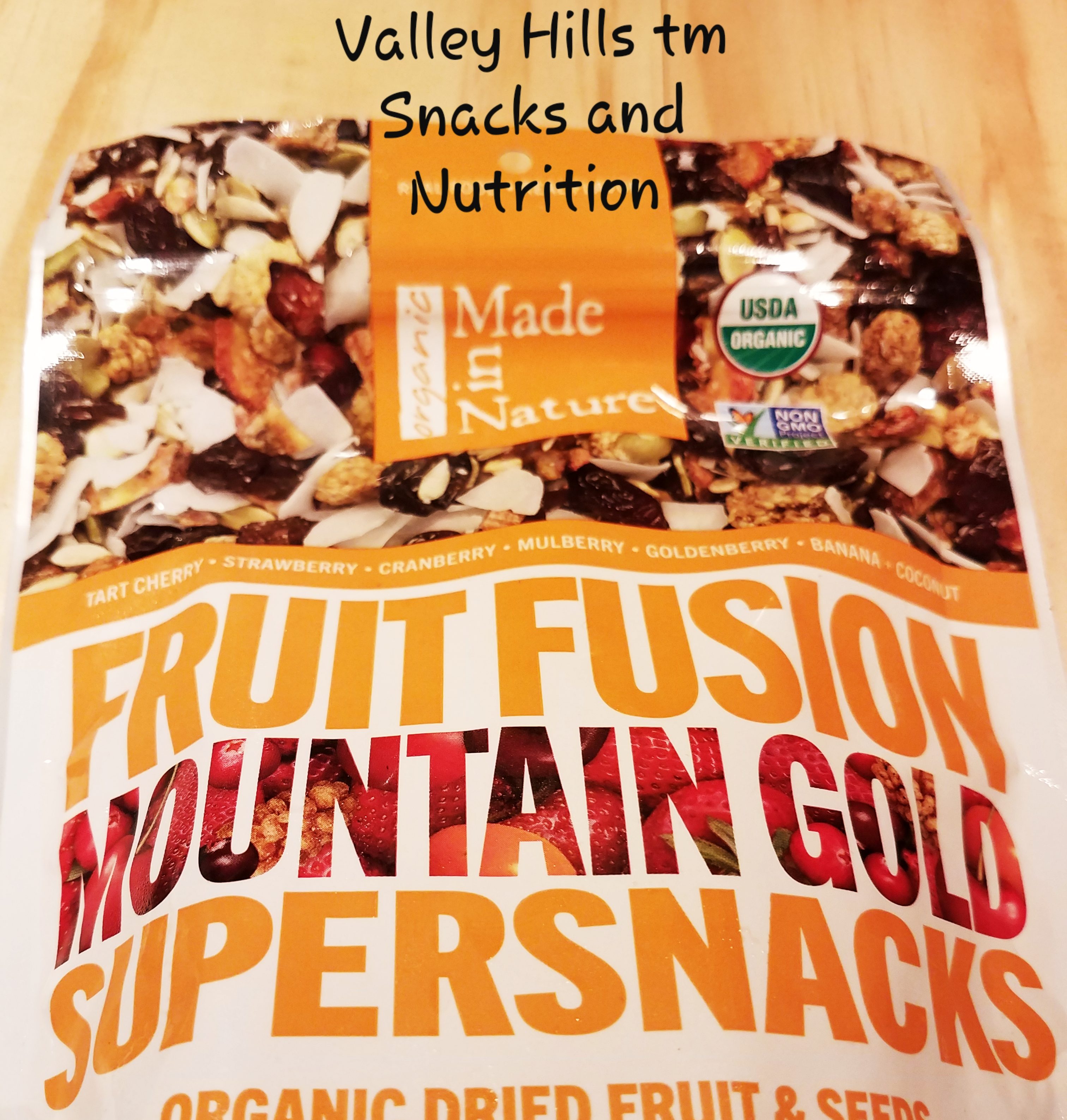 MOUNTAIN GOLD FRUIT FUSION SUPERSNACKS FROM VALLEY HILLS tm NUTRITION