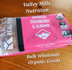 Oatmeal Cranberry Almond Organic Kate's Granola Bars from Valley Hills
