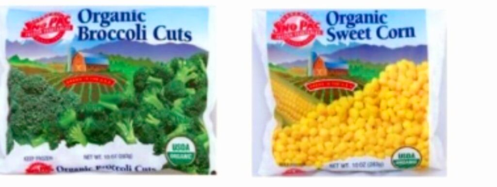 Sno Pac Organic Frozen Vegetables from Valley Hills Wholesale 