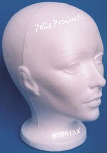 #78012X 10"H MEDIUM ROUND BASE FEMALE HEAD FORM BY POLLY PRODUCTS