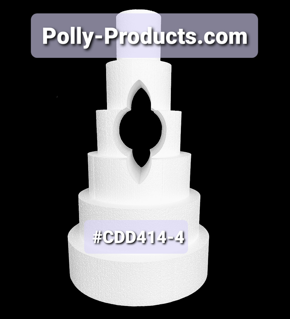 POLLY PRODUCTS PARTY/WEDDING CAKE FAUX BASES #CDD414-4/ DUMMIES MADE IN THE USA ?? 