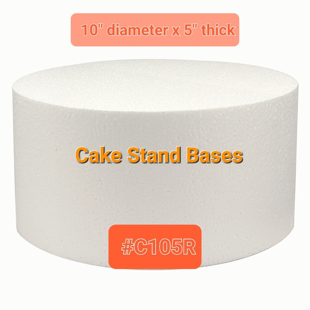 #C105R ROUND CAKE BASE CENTERPIECE, 10" DIAMETER X 5" THICK FROM POLLY PRODUCTS COMPANY