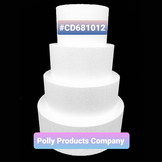 #CD681012 CAKE BASE, 4 LEVEL: 6", 8", 10", 12" DIAMETER X 4" THICK: MADE IN THE USA