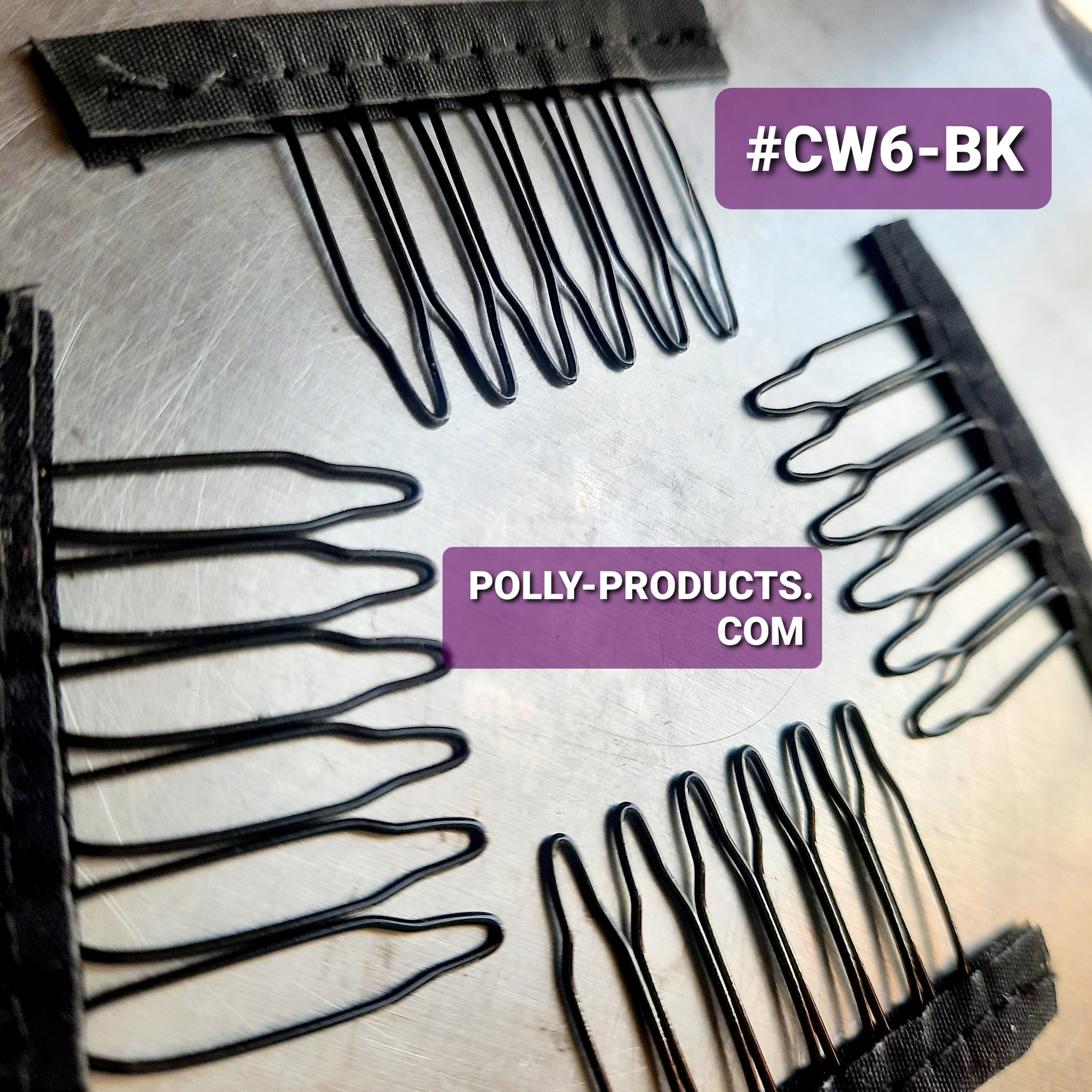 #CW6-BK 1.25" X 7/8" WIG CLIP BLACK FROM BRILLIANTE tm BEAUTY/ POLLY PRODUCTS COMPANY 