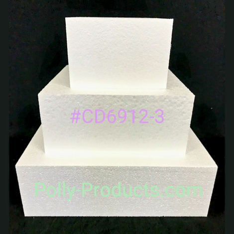 Three Tier Square Cake centerpiece/base #CD6912-3, Polly Products Special Event / Party supplies 3" x 6", 9", 12".