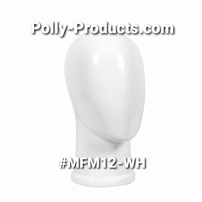 #MFM12-WH FIBERGLASS MALE 12" HEAD FORMS FROM POLLY PRODUCTS COMPANY 