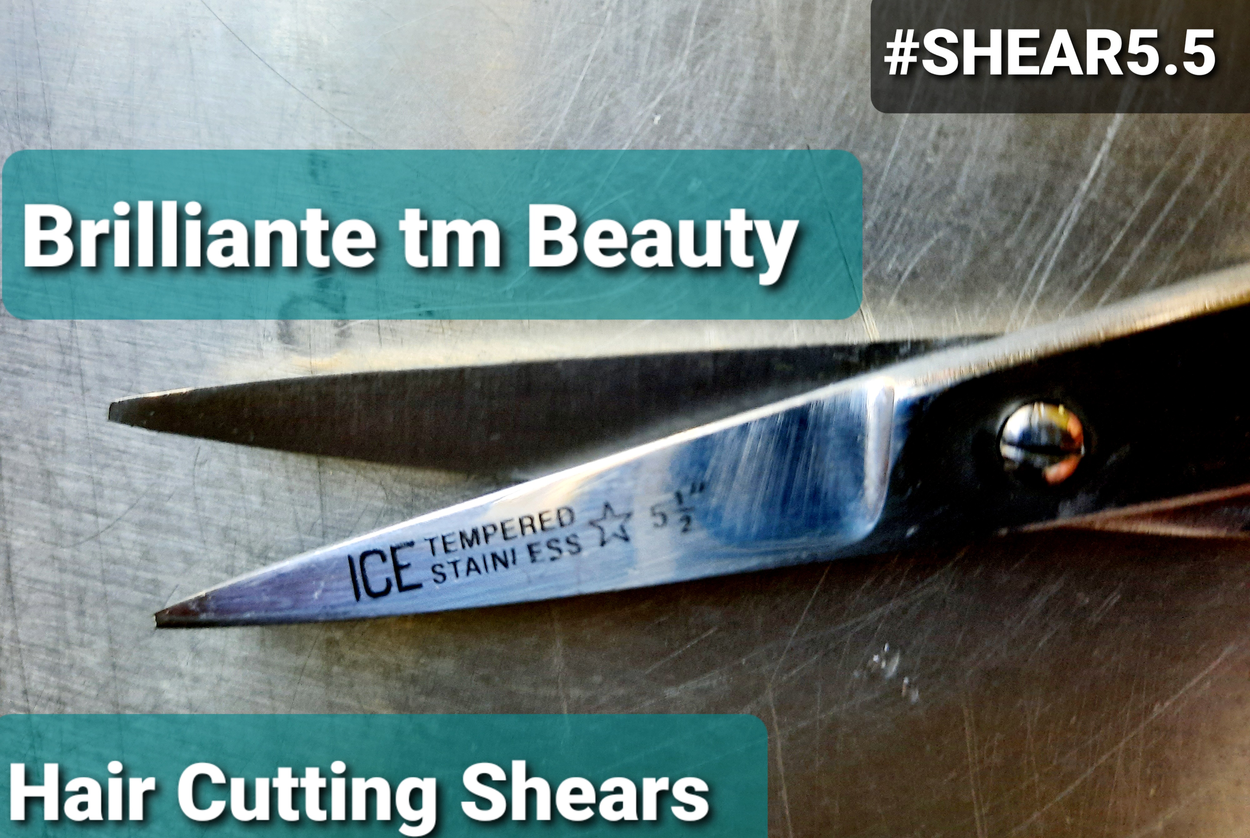 #SHEAR5.5 FROM BRILLIANTE tm BEAUTY AND POLLY PRODUCTS. 5.5.5"L 