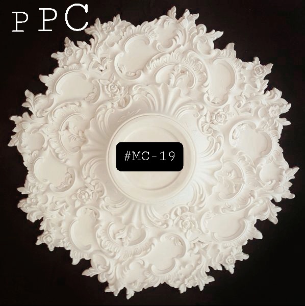 #MC-19 CEILING/LIGHTING FIXTURE MEDALLION AND WALL ART.PLASTER 19" DIAMETER. MADE IN THE USA QUALITY.