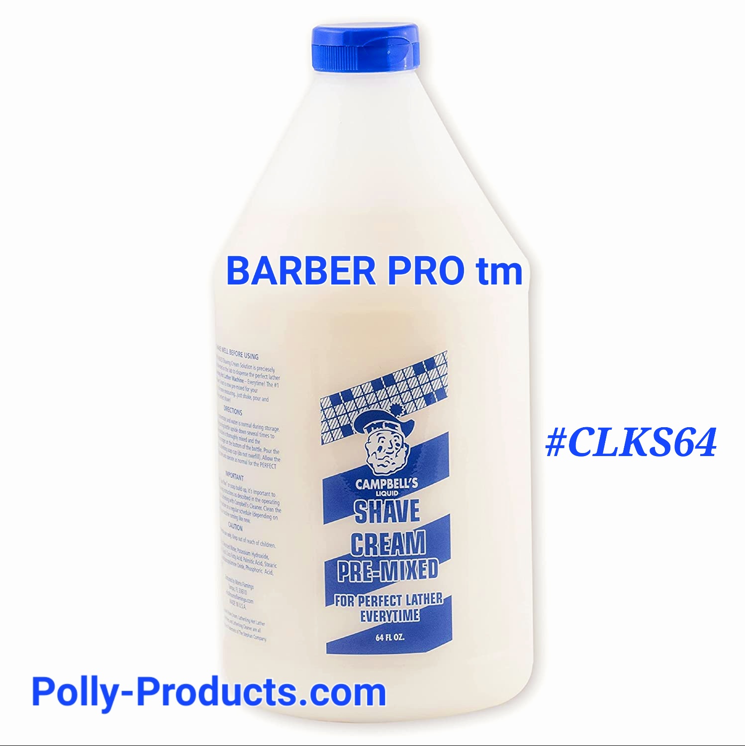 #CLKS64 HALF GALLON CAMPBELL'S LATHER KING PRE-MIXED SHAVE CREAM FROM BARBER PRO TM 