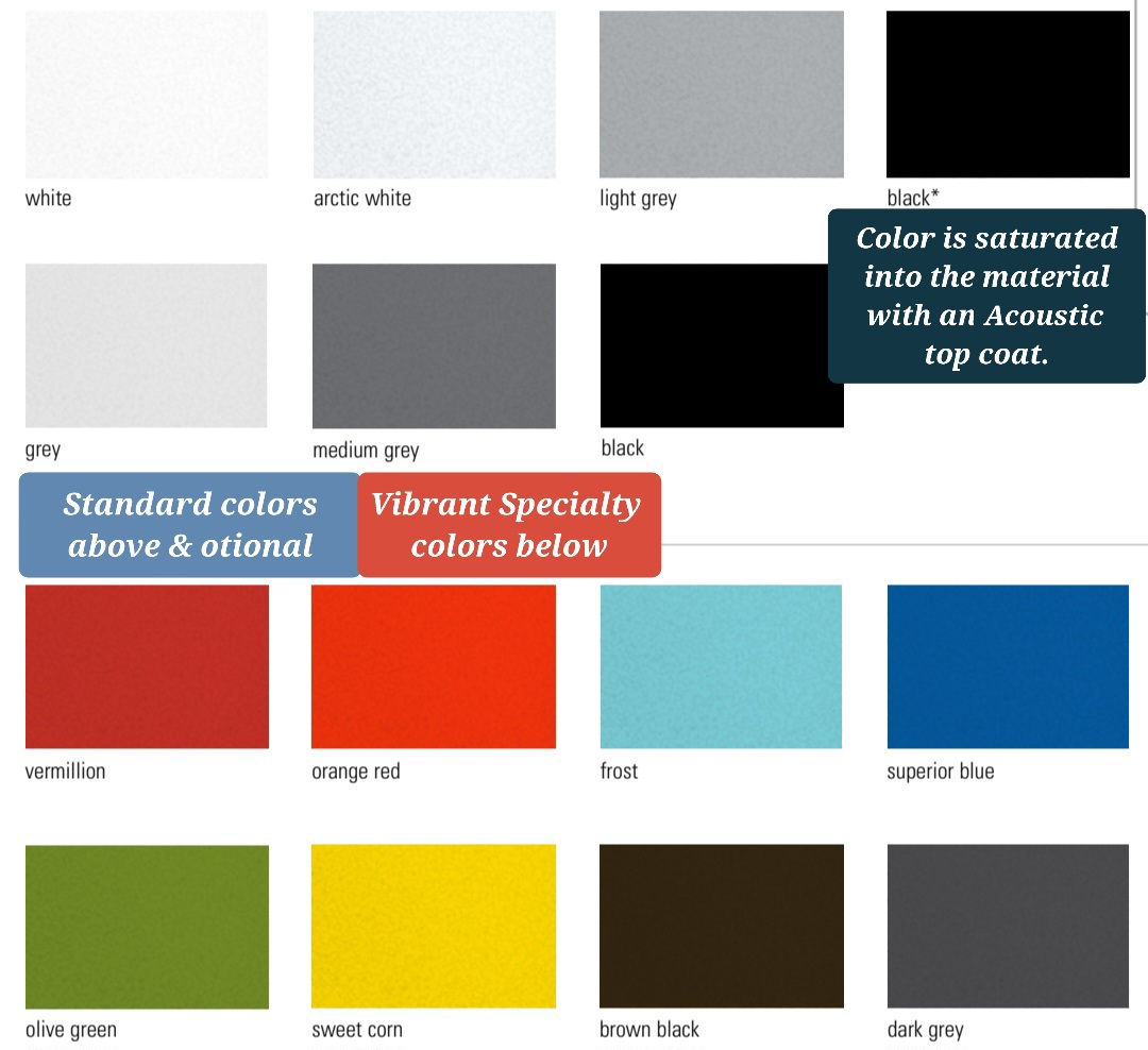 PPC Color Chart. Acoustic Sound Panels. MADE IN THE ?? USA QUALITY 