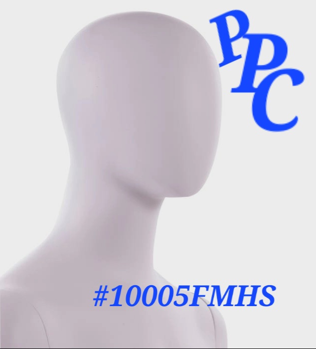 Male Mannequin Abstract FACE #10005FMHS FROM PPC. WHITE FIBERGLASS 