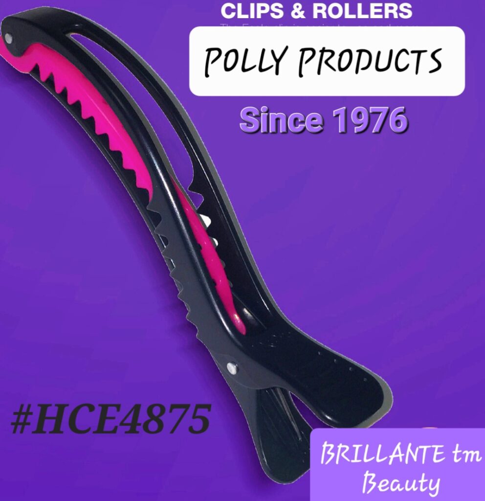 Polly Products Hair and Salon Clips #HCE4875 and Rollers FROM BRILLIANTE tm BEAUTY 