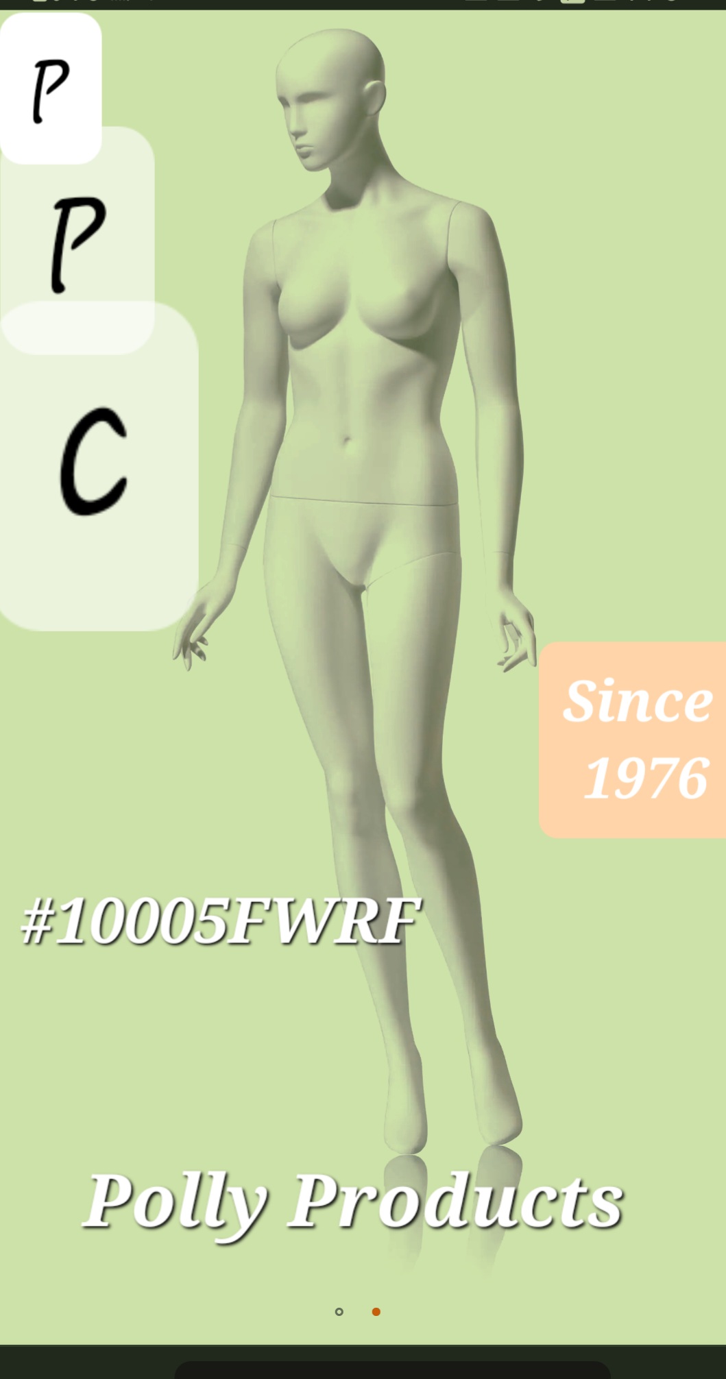 #10005FWRF Female Mannequin with Right Leg Forward & Hands at the side