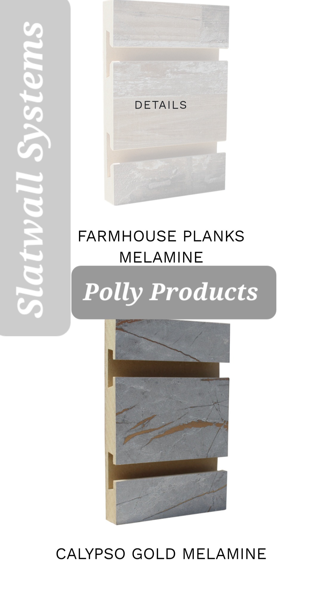 POLLY PRODUCTS Slat Wall Systems. Made in the USA 🇺🇸 Quality. GRAY MELLAMINE.