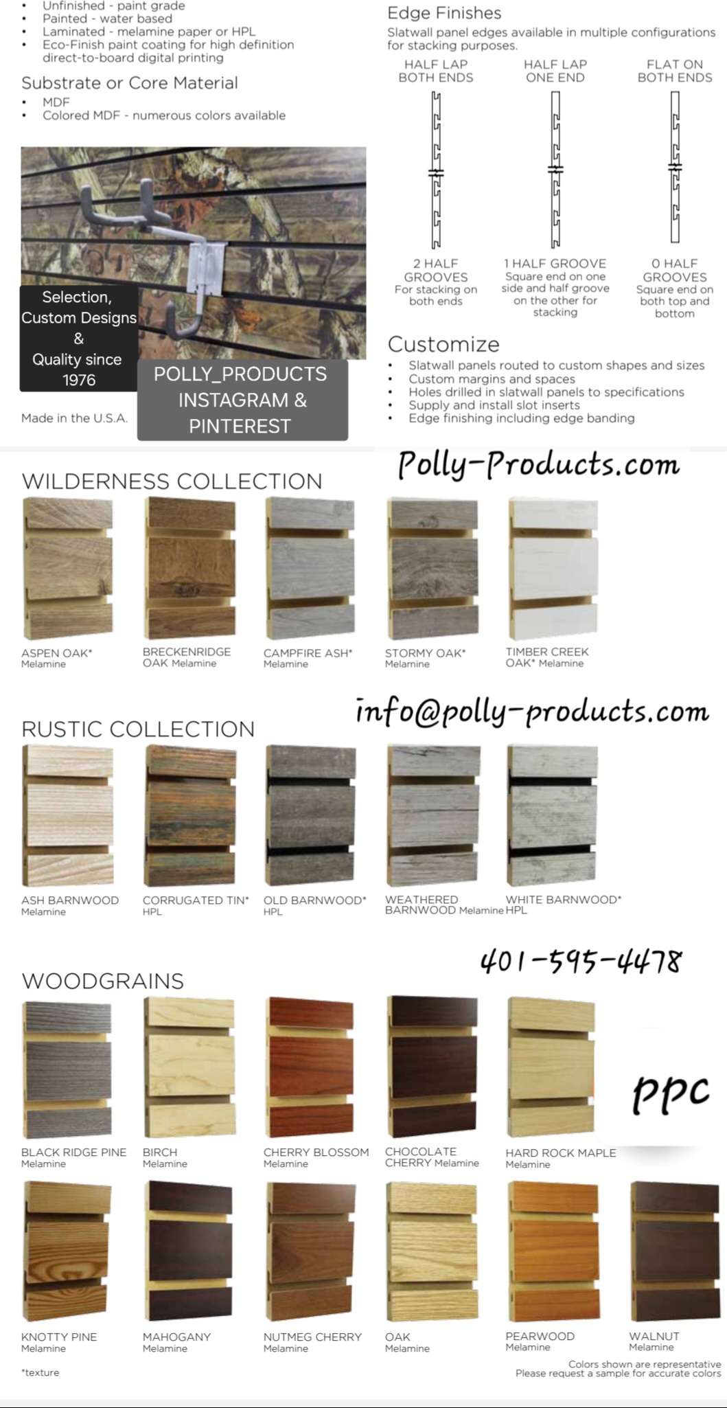 PPC SLATWALL PANELS MADE IN THE USA QUALITY. MANY COLOR AND FINISH OPTIONS!