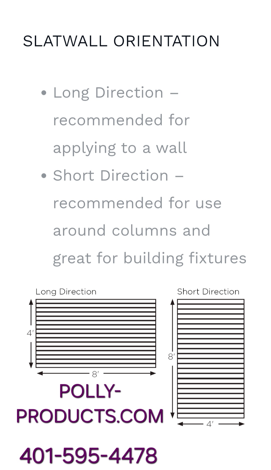 Slatwall Panel Horizontal and Vertical orientation POLLY PRODUCTS