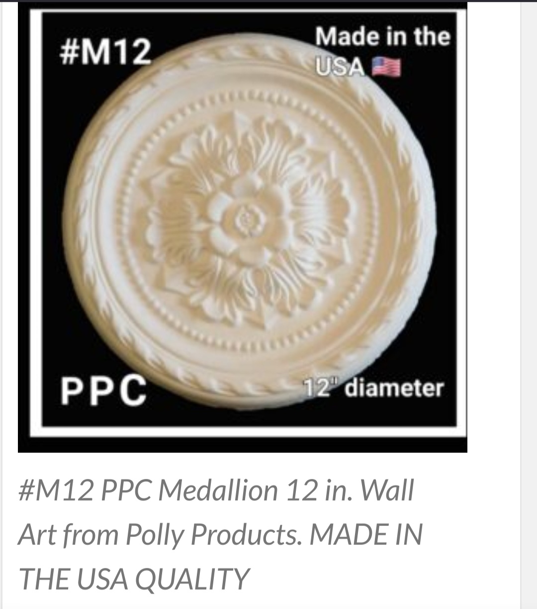 #M12, 12" DIAMETER MEDALLION/WALLART FROM POLLY PRODUCTS COMPANY. MADE IN THE USA QUALITY PRODUCTS SINCE 1976.