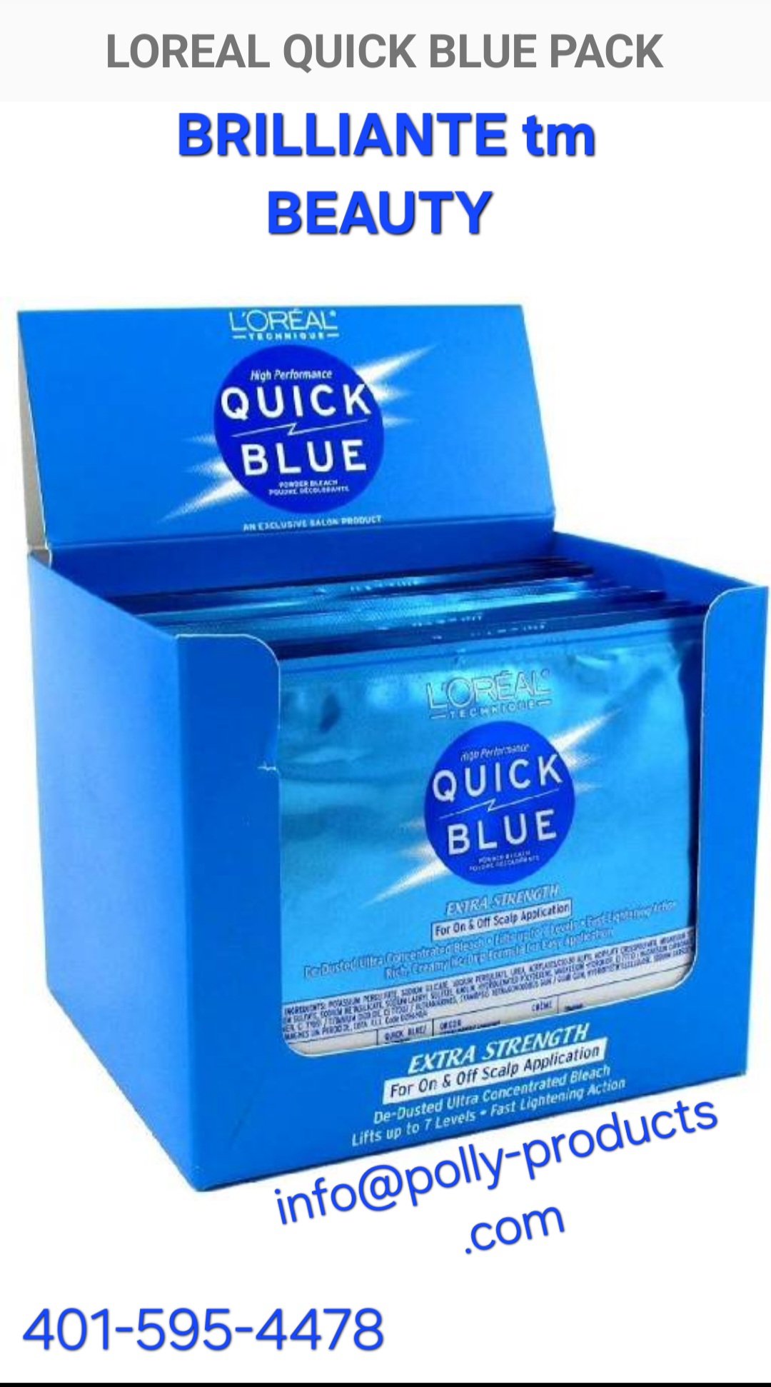 Loreal Quick Blue 1 Oz. Packs 12 per box PPC