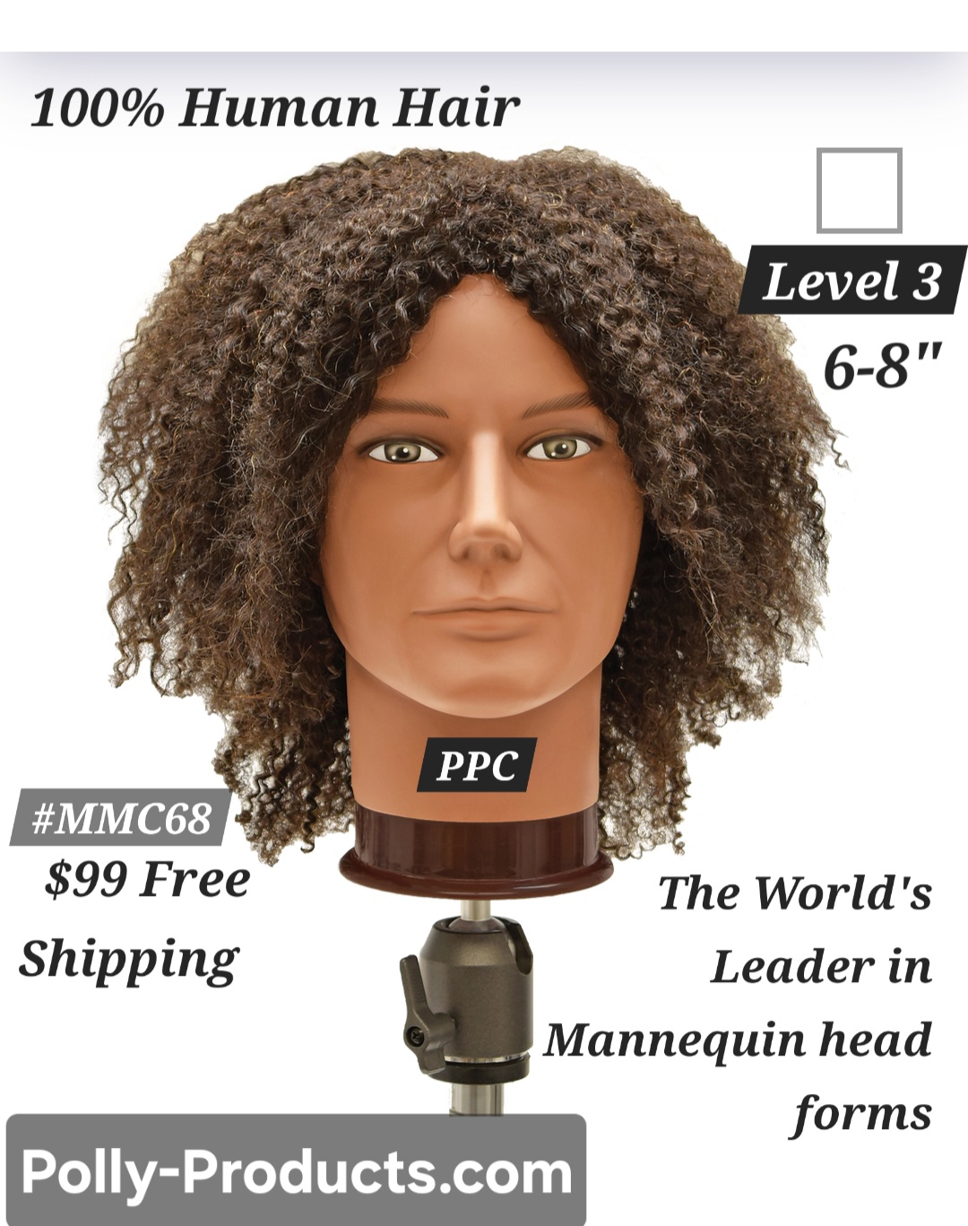 PPC #MMC68 Practice Mannequin Head Dk. Skin tone